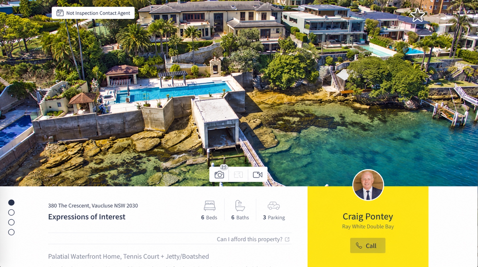 Redesigned Domain listing with a full-width property image and prominent agent contact area