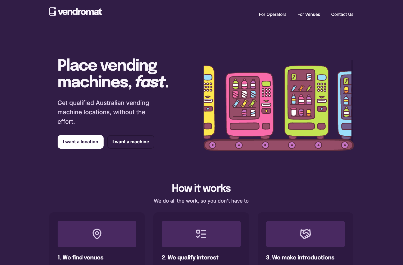 Vendromat website preview